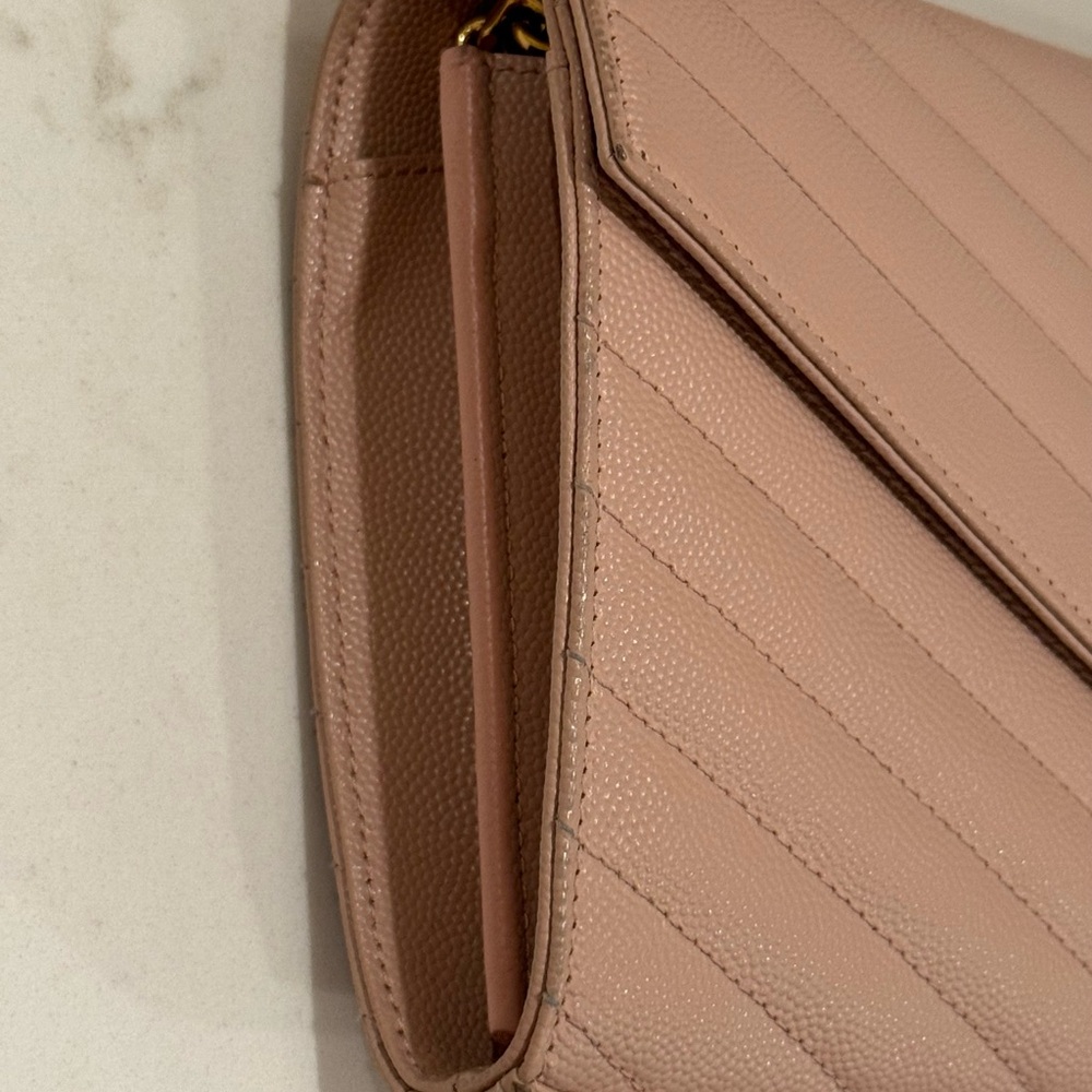 Yves Saint Laurent Pink Chevron Quilted Clutch - Picture 4 of 7